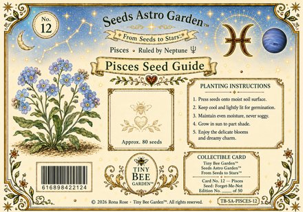 Pisces Birthday Card — Back