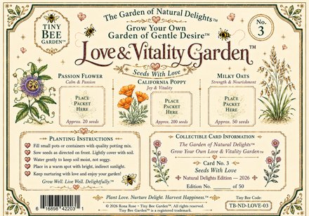 Love & Vitality Garden — Card No. 3 — Back