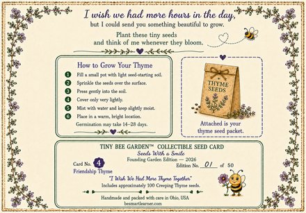 I Wish We Had More Thyme Together — Back