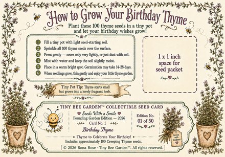 Birthday Thyme — Grandma — Back