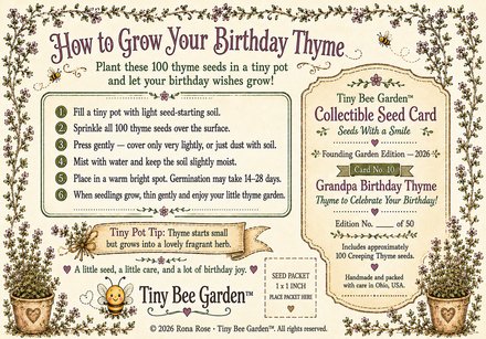 Birthday Thyme — Grandpa — Back