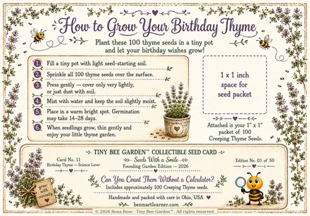 Birthday Thyme — Science Lover — Back