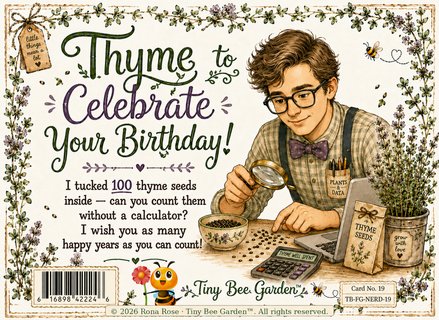 Birthday Thyme — Science Lover — Front
