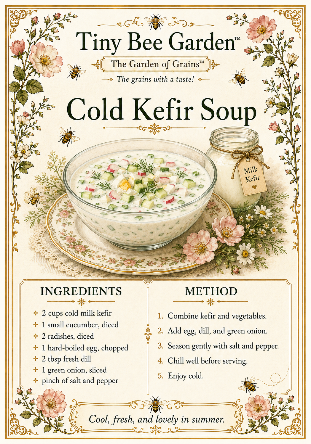 4 cards with recipes