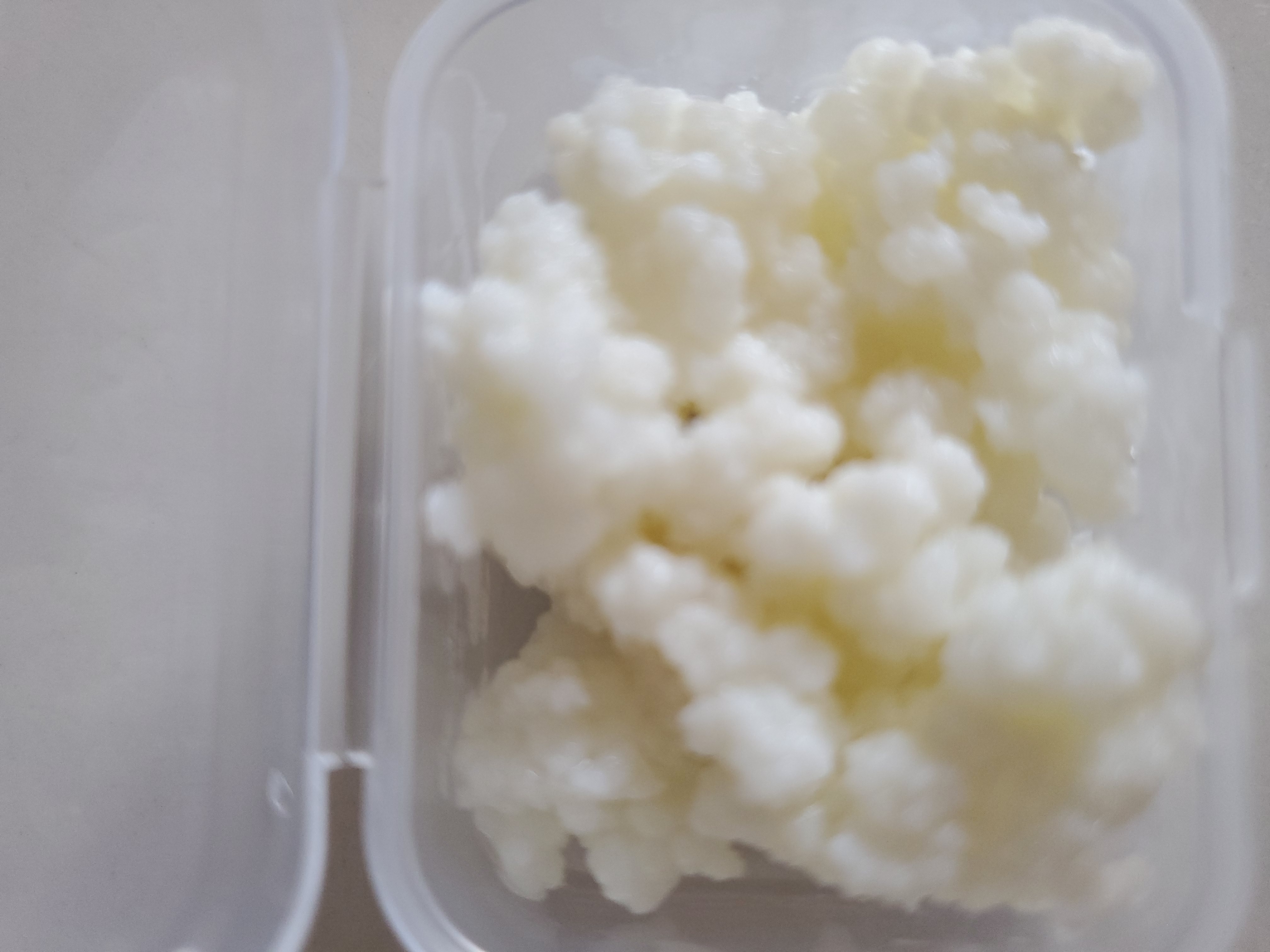 Rectangular box with 2 teaspoons of grains